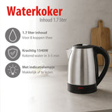 alpina Waterkoker 1.7L - Water Koker - RVS - 360° Draaibaar - maximondo