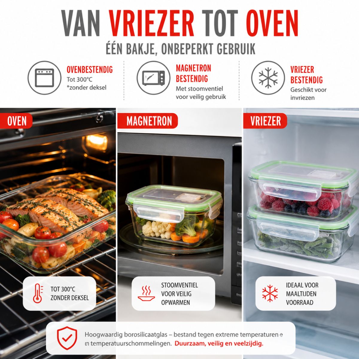 alpina Glazen Vershoudbakjes - Meal Prep Bakjes