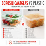 alpina Glazen Vershoudbakjes - Meal Prep Bakjes