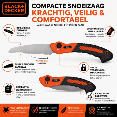 BLACK+DECKER Opvouwbare Snoeizaag - maximondo
