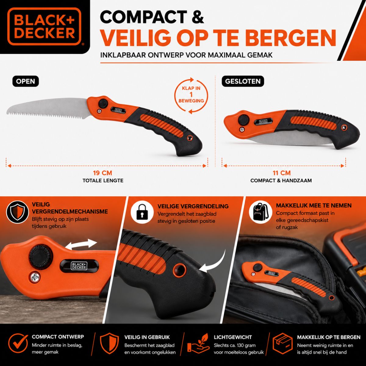BLACK+DECKER Opvouwbare Snoeizaag - maximondo