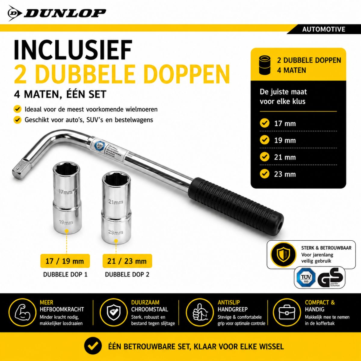 Dunlop Wielmoersleutel - Wielsleutel Telescopisch 34-55cm - maximondo