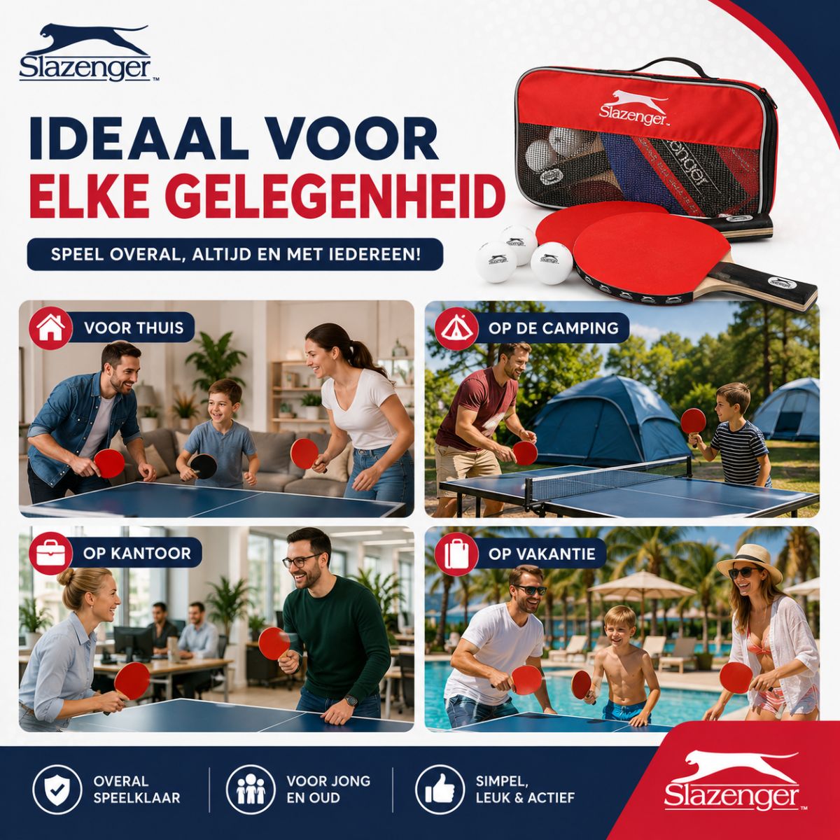 Slazenger Tafeltennis Set 6-Delig - maximondo