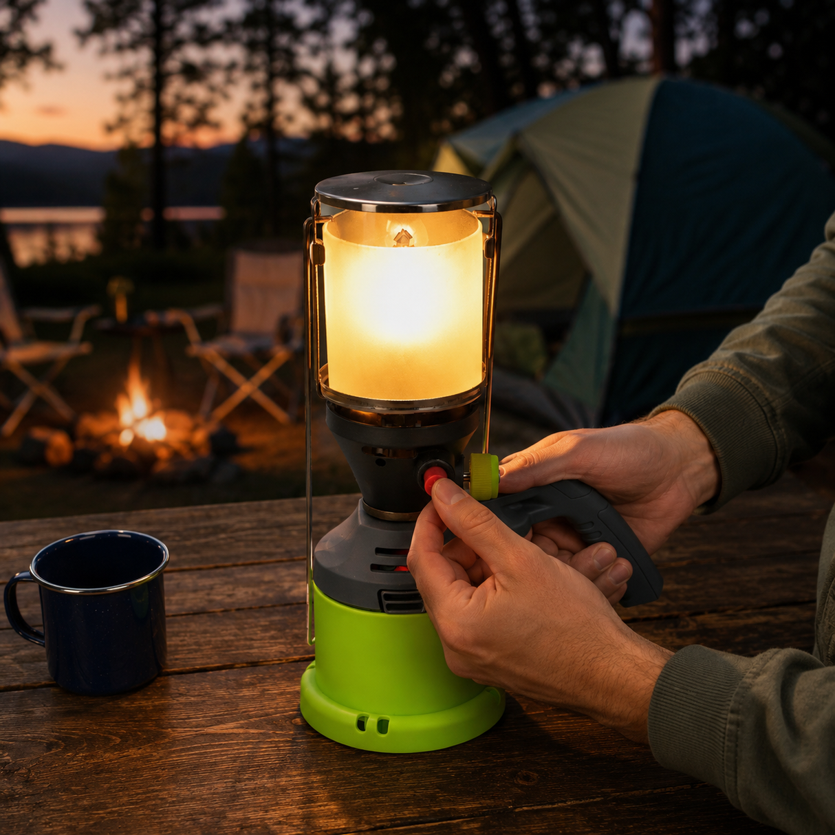 Kinzo Gaslamp voor Camping - maximondo