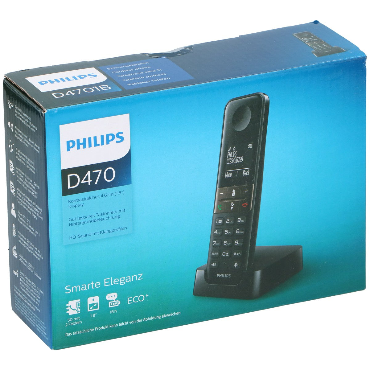 Philips D4701B Huistelefoon – Vaste Telefoon - DECT Telefoon - maximondo