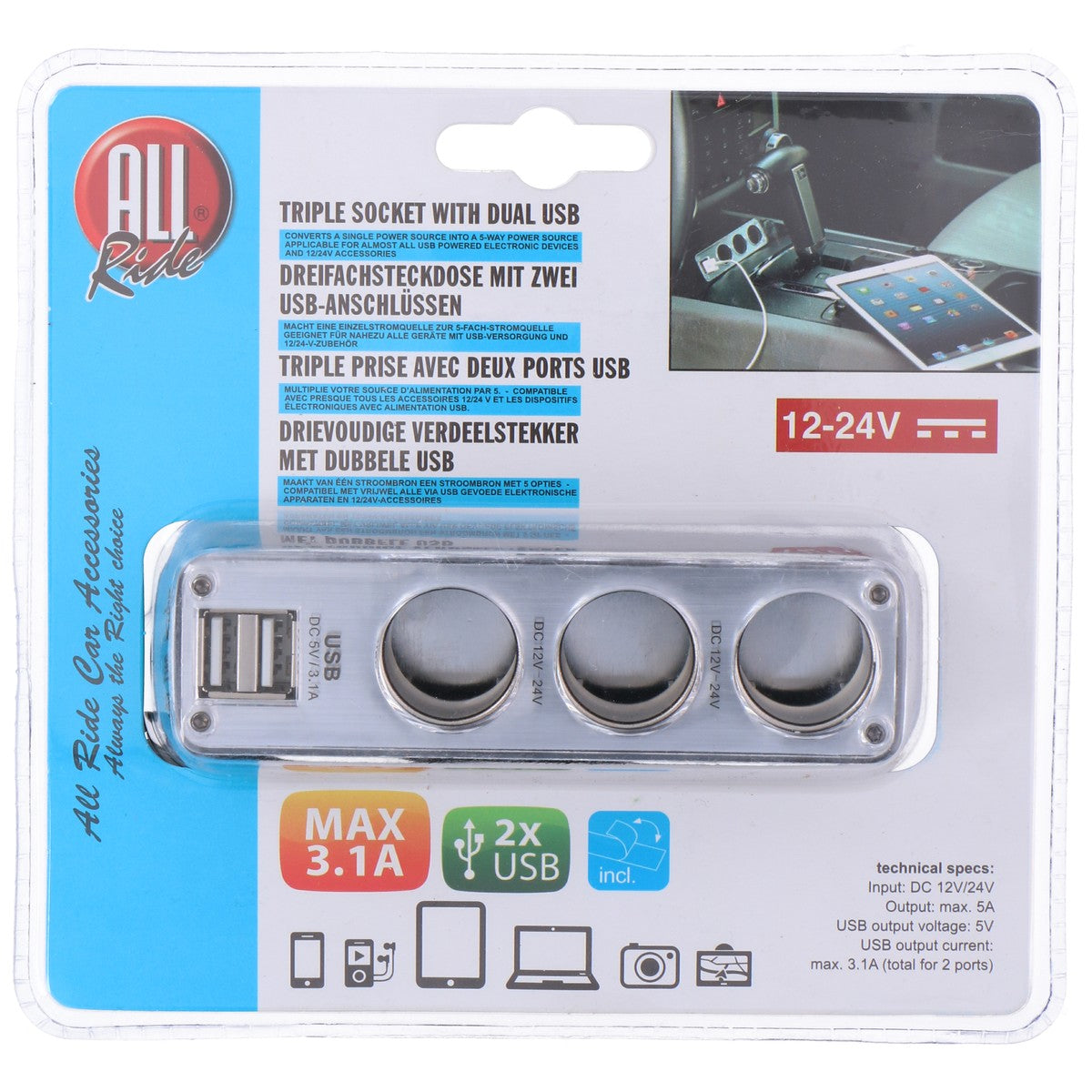 All Ride Usb Autolader, 2 Poorten - maximondo
