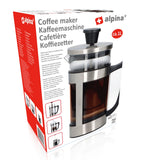 alpina Cafetière 1l 8 koffie RVS/ glas/ kunststof