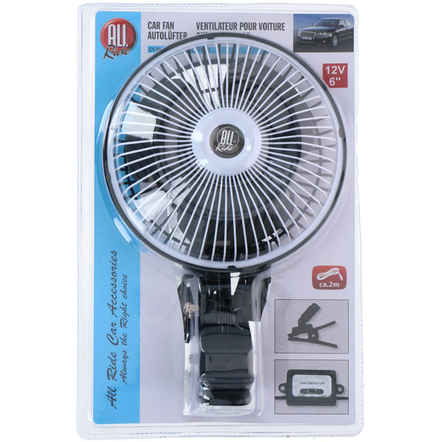 All Ride Autoventilator - 12 Volt - met Clip - Oscillerend - maximondo