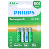 Philips 4 Stuks AAA-Batterijen HR03 - Oplaadbaar
