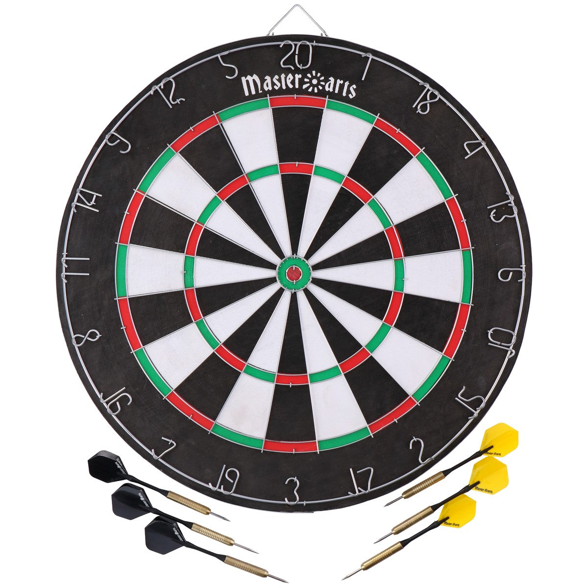 MasterArts Dartbord Set – Dartbord 45 cm – met 6 Dartpijlen - maximondo