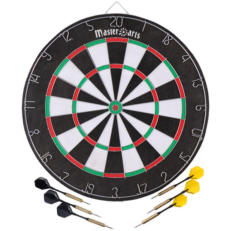 MasterArts Dartbord Set – Dartbord 45 cm – met 6 Dartpijlen - maximondo