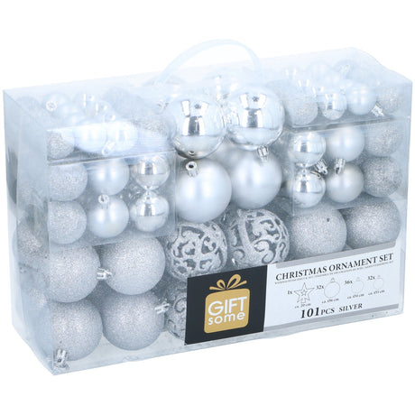 Giftsome Zilveren Kerstballen Set Ø3/4/6 CM - maximondo