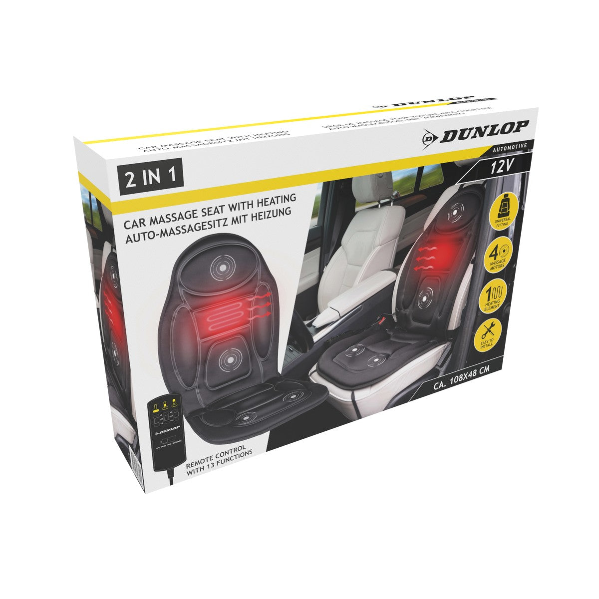 Dunlop Massagestoel Auto met Verwarmingsfunctie - maximondo