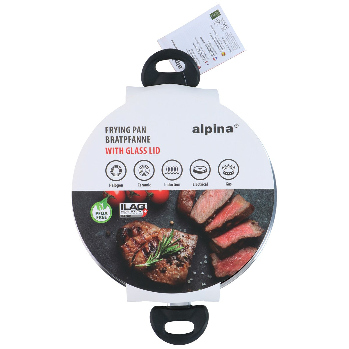 alpina Braadpan Ø28Cm Met Glazen Deksel