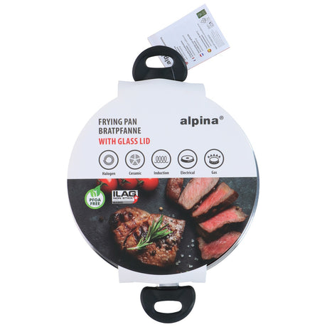alpina Braadpan Ø28Cm Met Glazen Deksel - maximondo
