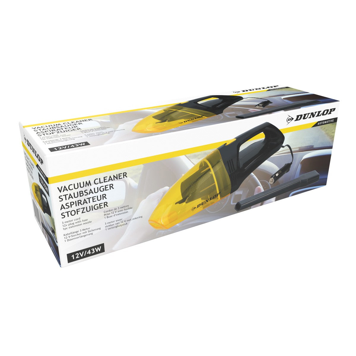 Dunlop Autostofzuiger 12 Volt 60 Watt Snoerlengte 3 Meter - maximondo