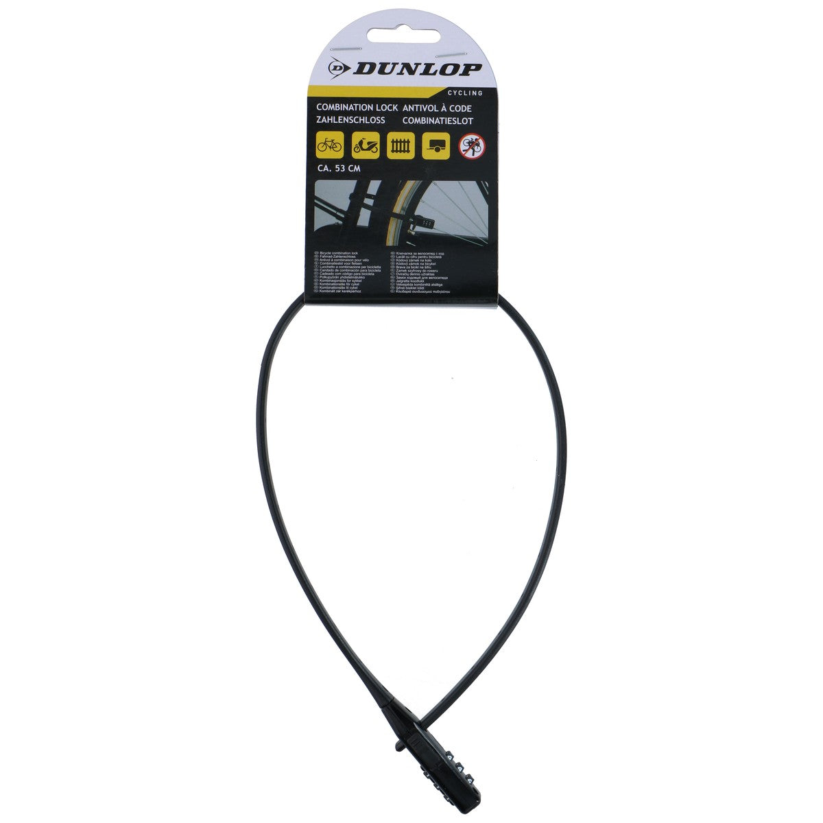 Dunlop Fietsslot 53 cm - Cijferslot Codesysteem - maximondo