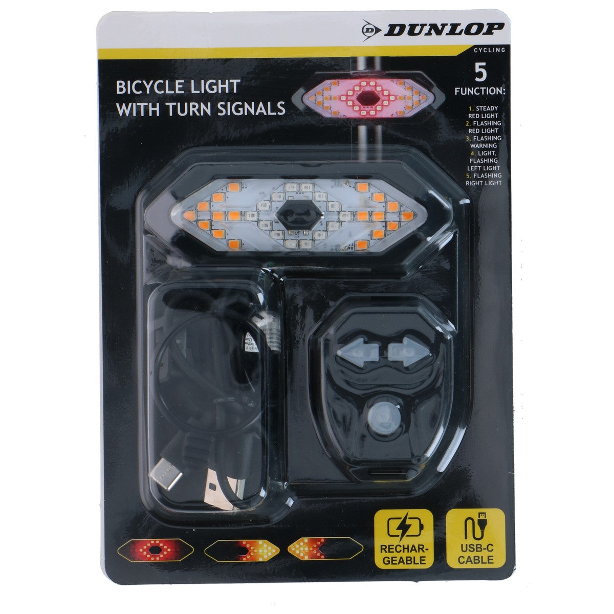 Dunlop Fietslamp Oplaadbaar - Achterlicht Fiets - maximondo
