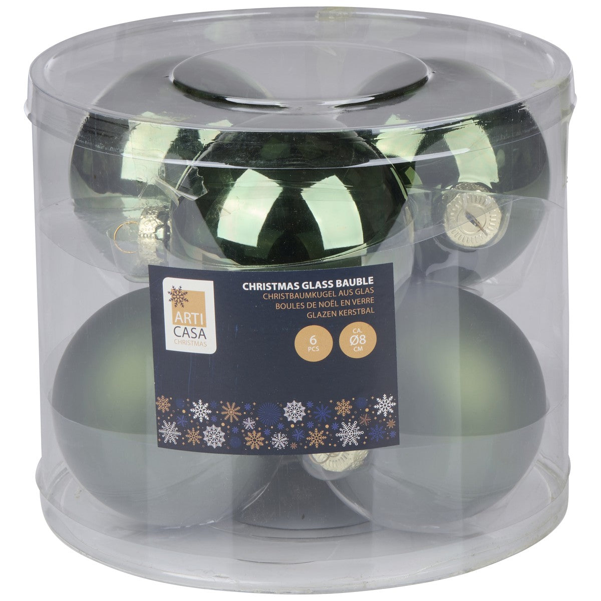 Arti Casa Kerstballen Groen Glas 6 Stuks - maximondo