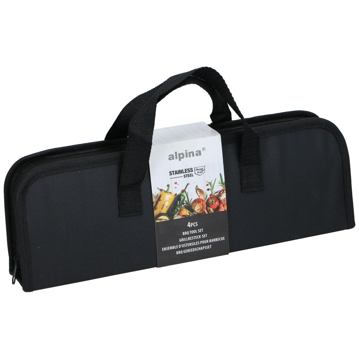 alpina BBQ Gereedschapsset - 4-Delige set met Opbergtas
