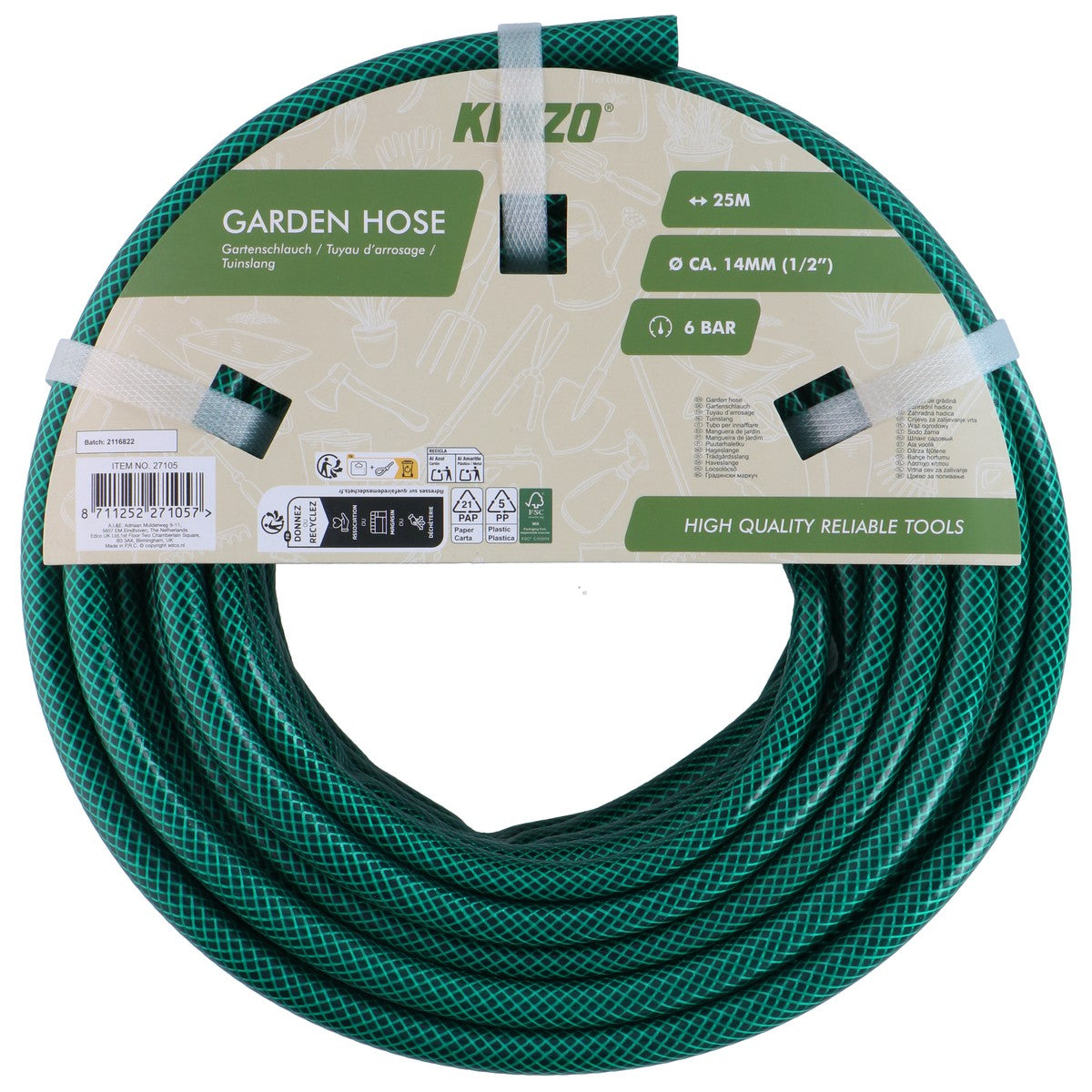 Kinzo Tuinslang 25M 14 mm (1/2") - maximondo