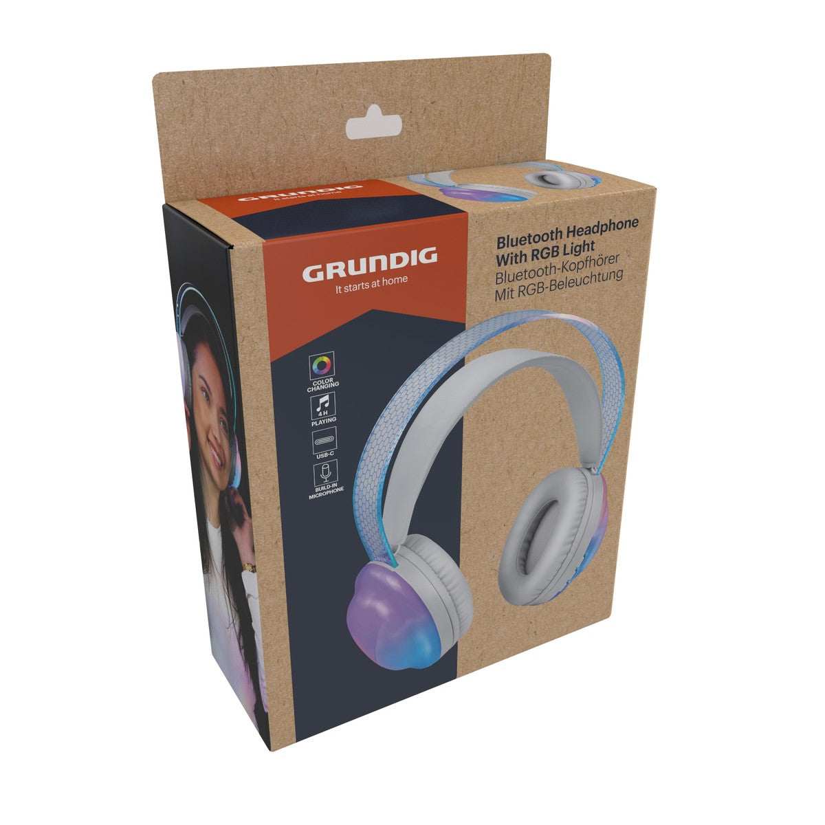 Grundig Draadloze Bluetooth Hoofdtelefoon met LED Licht - maximondo