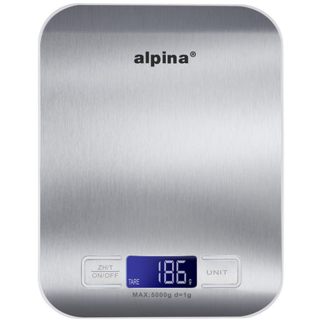 alpina Digitale Keukenweegschaal 5kg RVS LCD Display