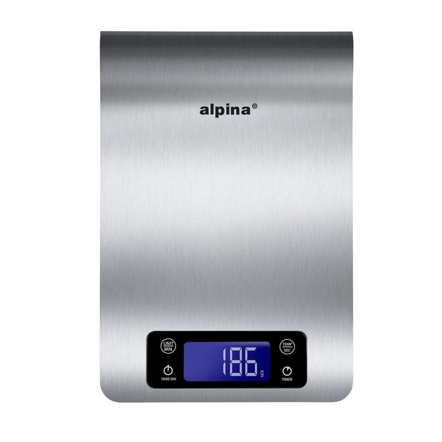 alpina Digitale Keukenweegschaal 5kg RVS LCD Display - maximondo