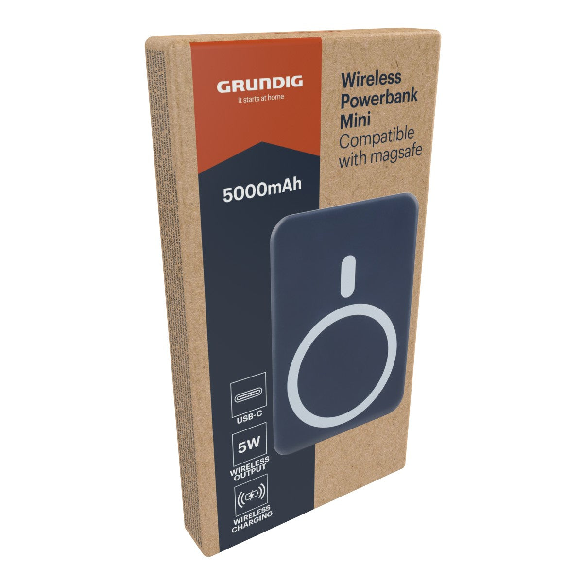 Grundig Powerbank 5000mAh - Powerbank iPhone met MagSafe - maximondo
