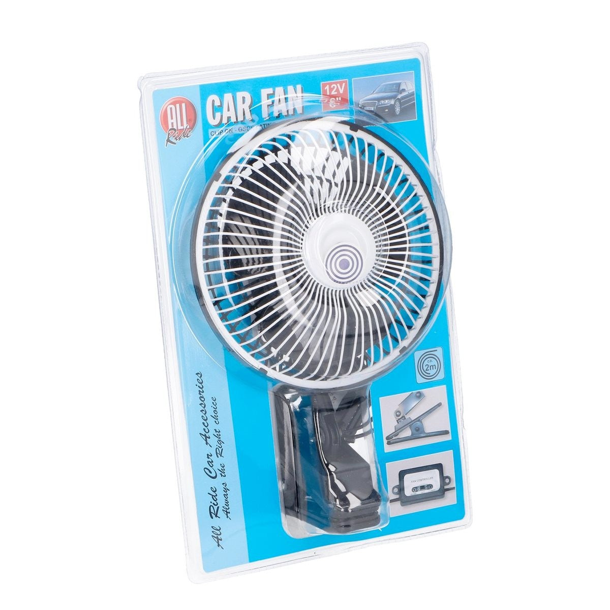 All Ride Autoventilator - 12 Volt - met Clip - Oscillerend