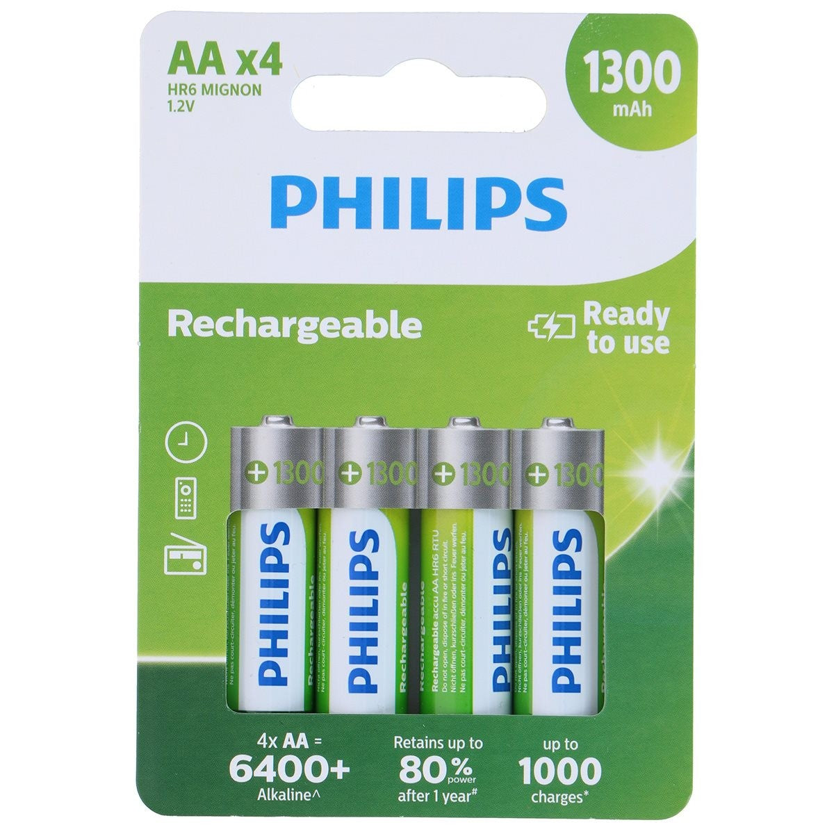 Philips AA Batterijen NiMH 1300 mAh - maximondo