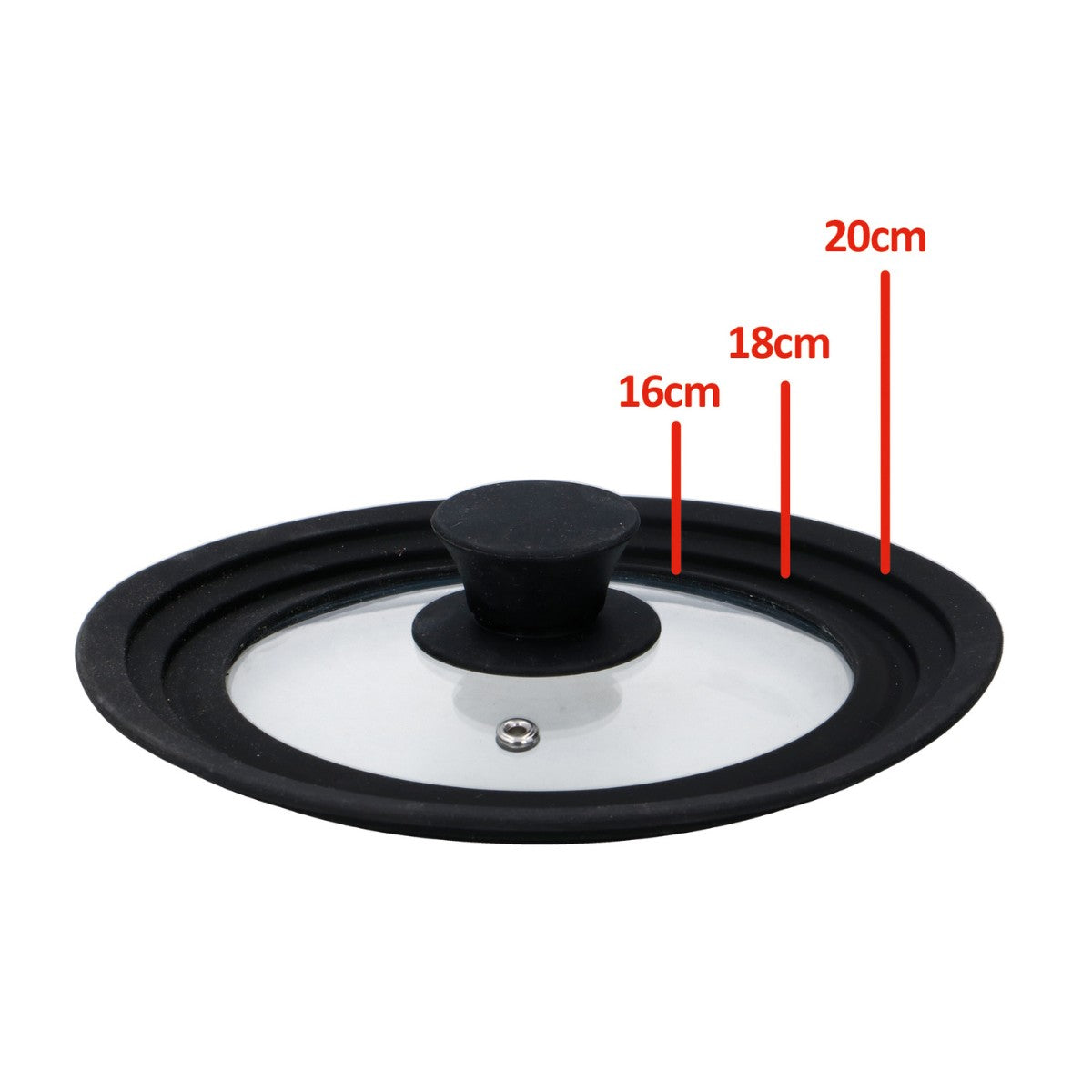 alpina Universele Glazen Deksel Siliconen Rand 16/18/20cm - maximondo