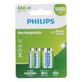 Philips 4 Stuks AAA-Batterijen HR03 - Oplaadbaar