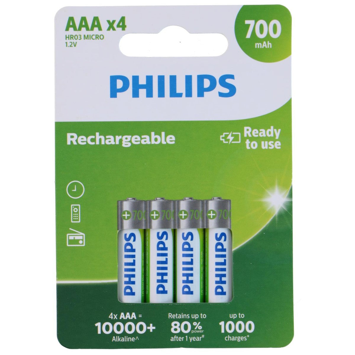 Philips AAABatterijen 4 St.