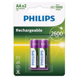 Philips AA Batterijen Oplaadbaar - 2600mAh - 2 Stuks - maximondo