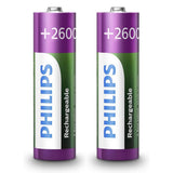 Philips AA Batterijen Oplaadbaar - 2600mAh - 2 Stuks - maximondo