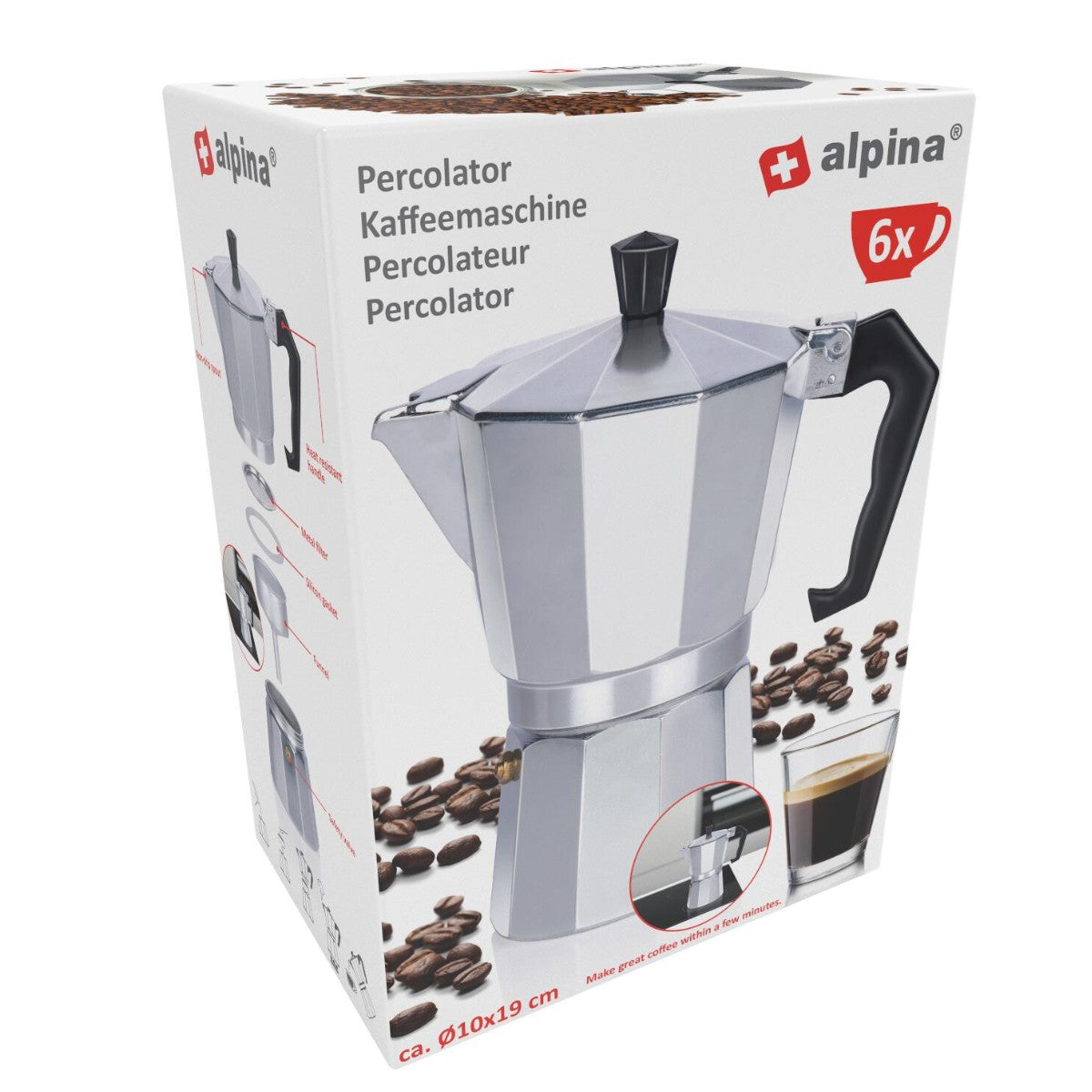 alpina Percolator - 1 Kop - Aluminium