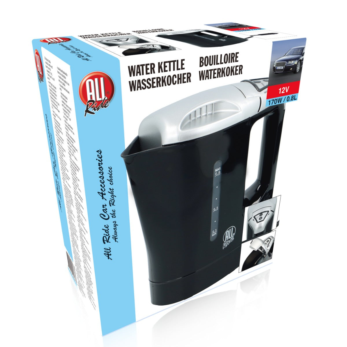 All Ride Reis Waterkoker 12V - Auto Waterkoker 0.8L