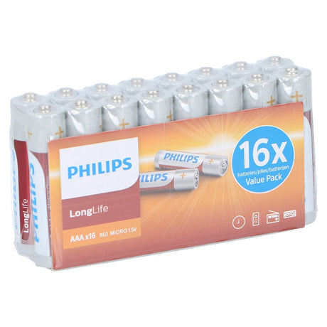 Philips AAA LongLife Batterijen 16 Stuks