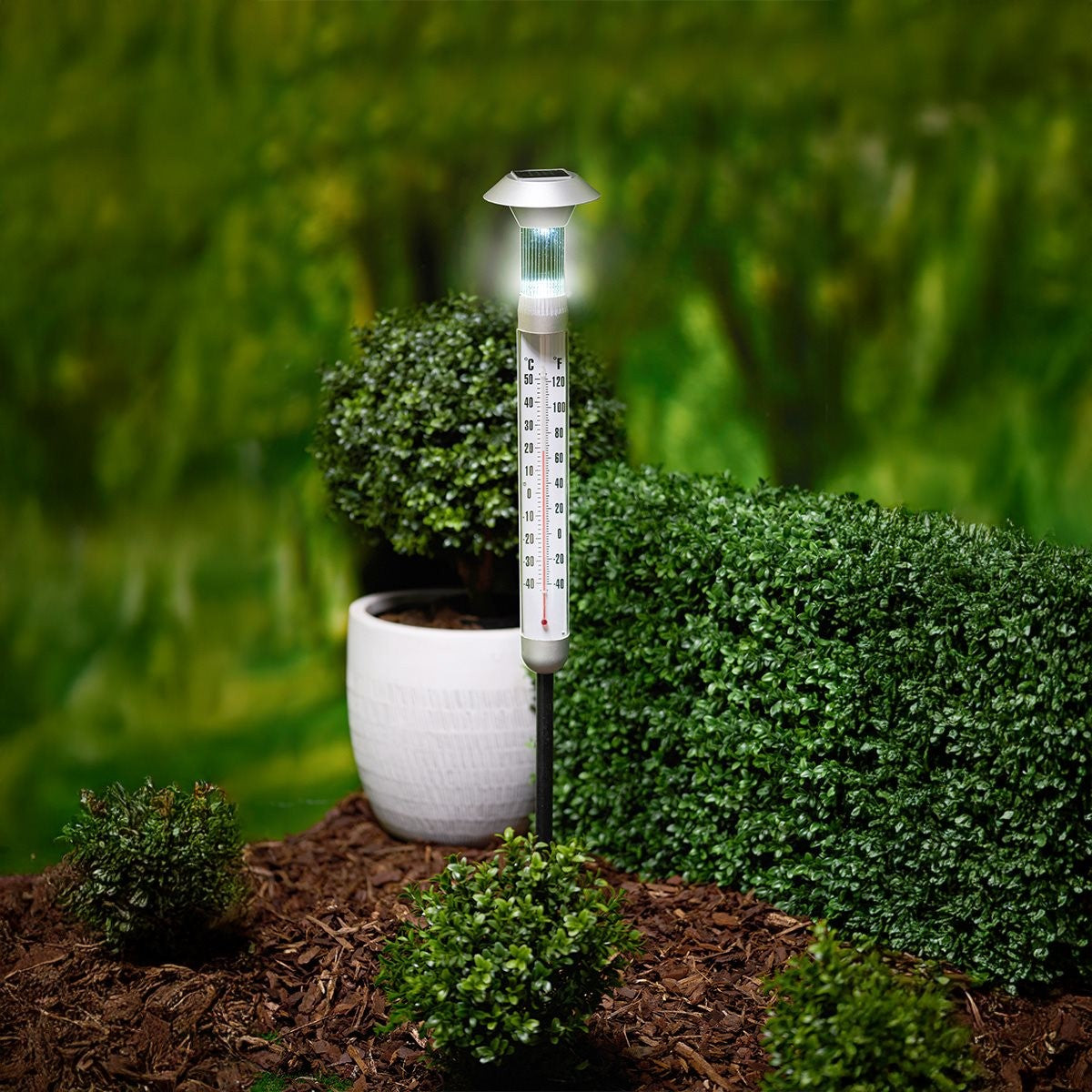 Grundig Solar Thermometer - Tuinthermometer met Tuinlamp - maximondo
