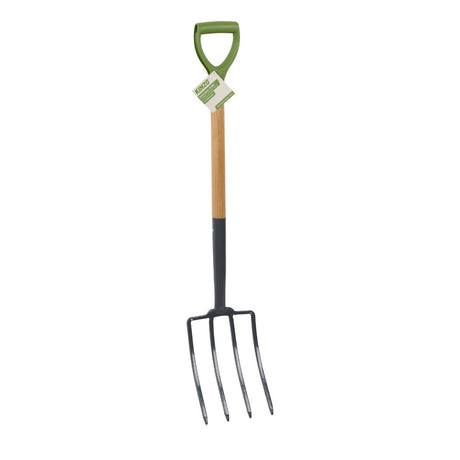 Kinzo Spitvork 4 Tanden met Houten Steel