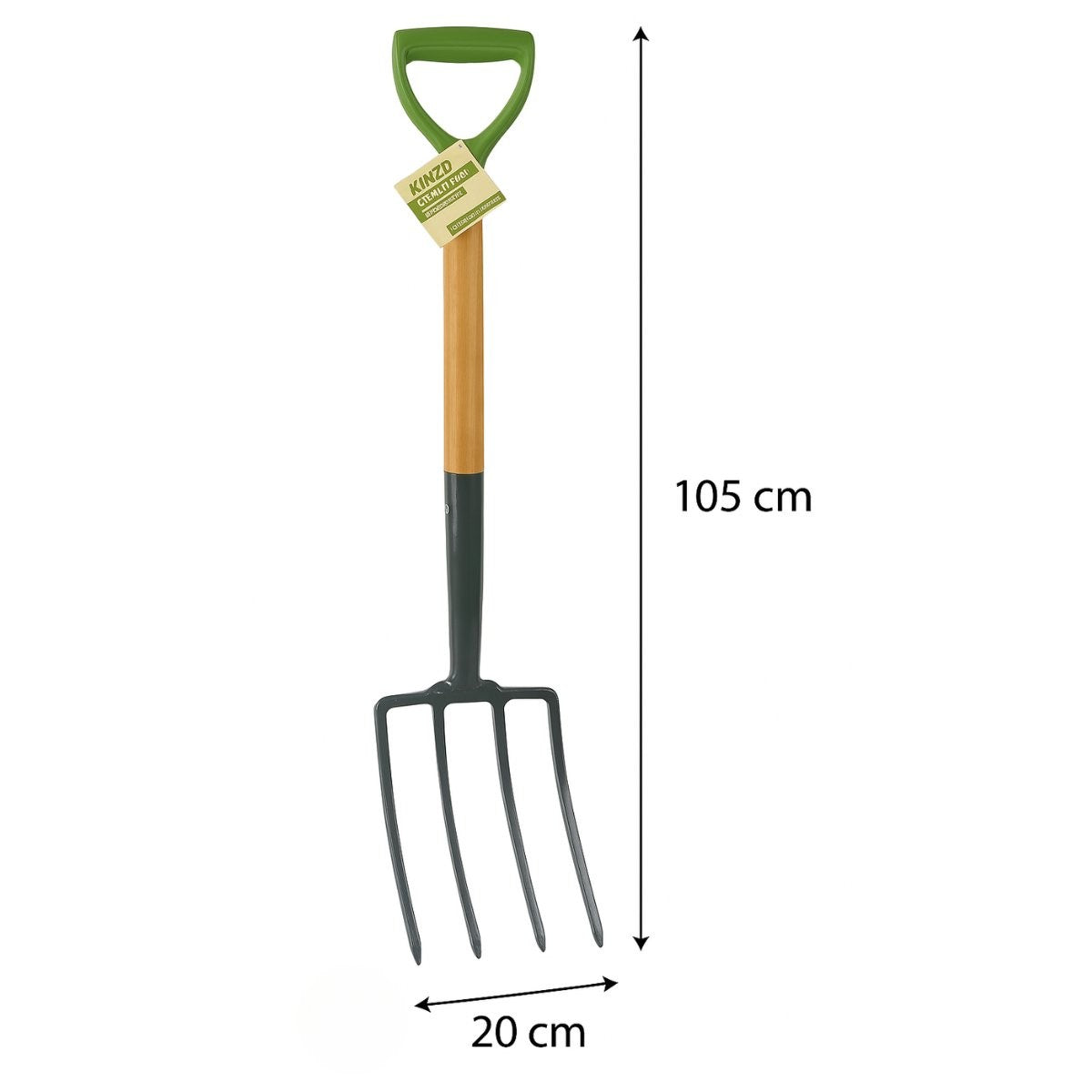 Kinzo Spitvork 4 Tanden met Houten Steel - maximondo