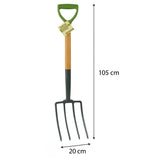 Kinzo Spitvork 4 Tanden met Houten Steel - maximondo