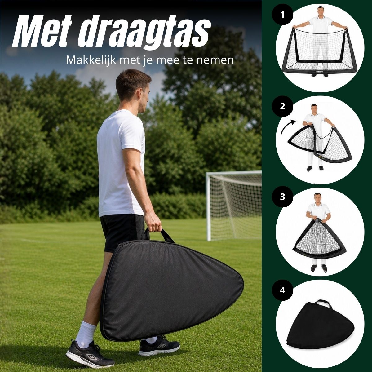 Umbro Pop-Up Voetbaldoel Set van 2 120x90x90cm