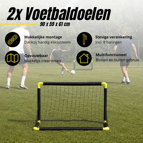 Dunlop Voetbaldoelen Set van 2 - Voetbalgoal 90 x 59 x 61 cm - maximondo