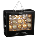 Mica Decorations Bal glas goud 42 stuks - d7cm