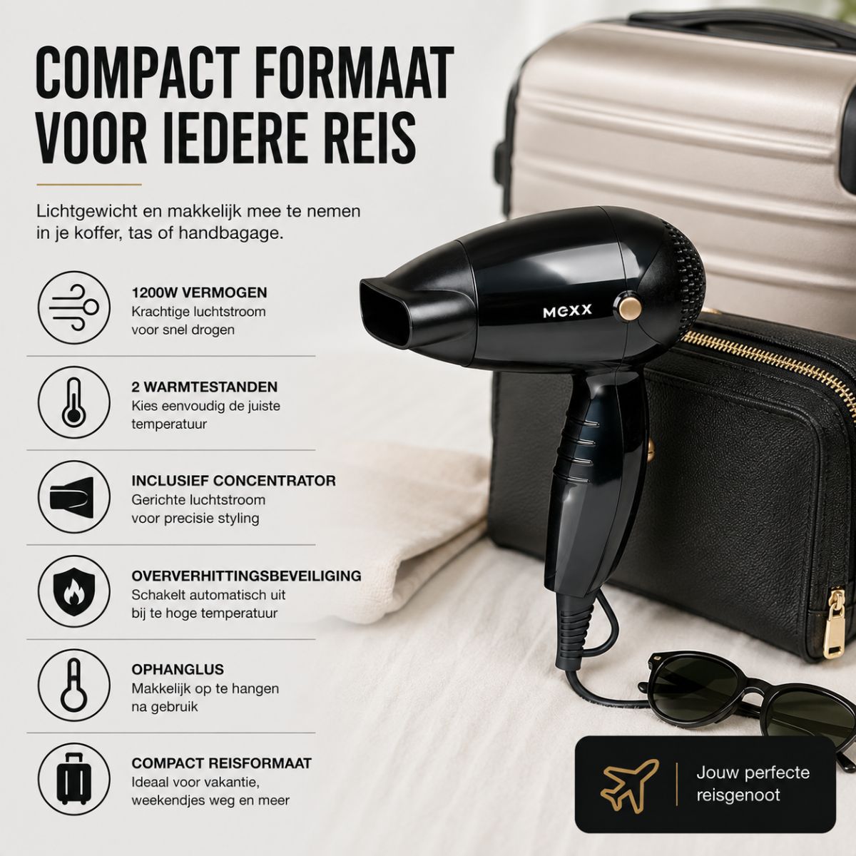 MEXX Mini Reisföhn 1200W