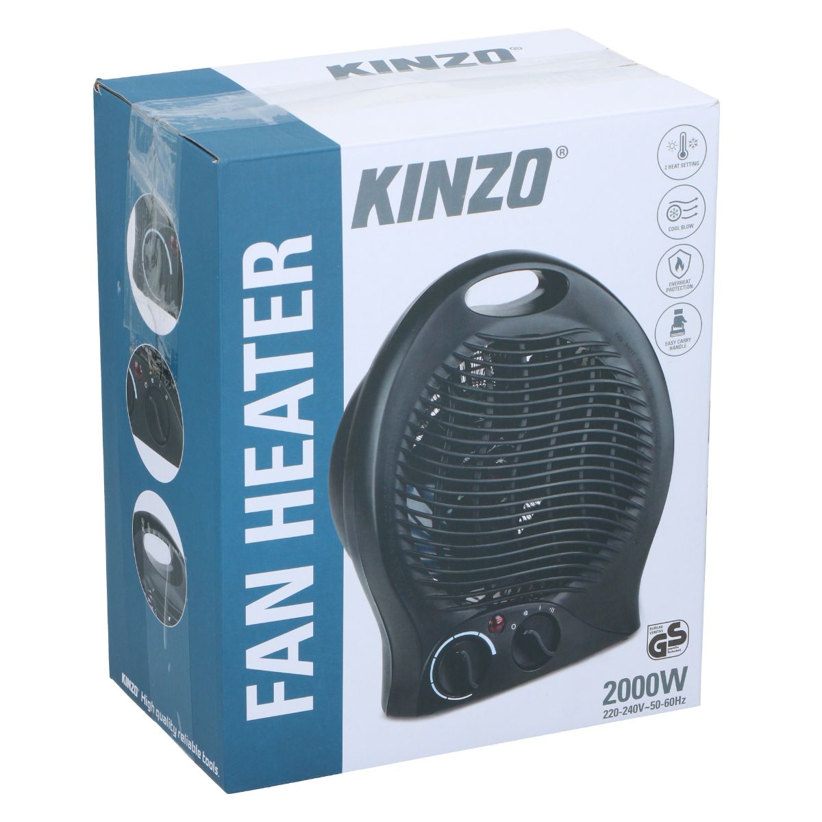 Kinzo Ventilatorkachel 2000W Zwart