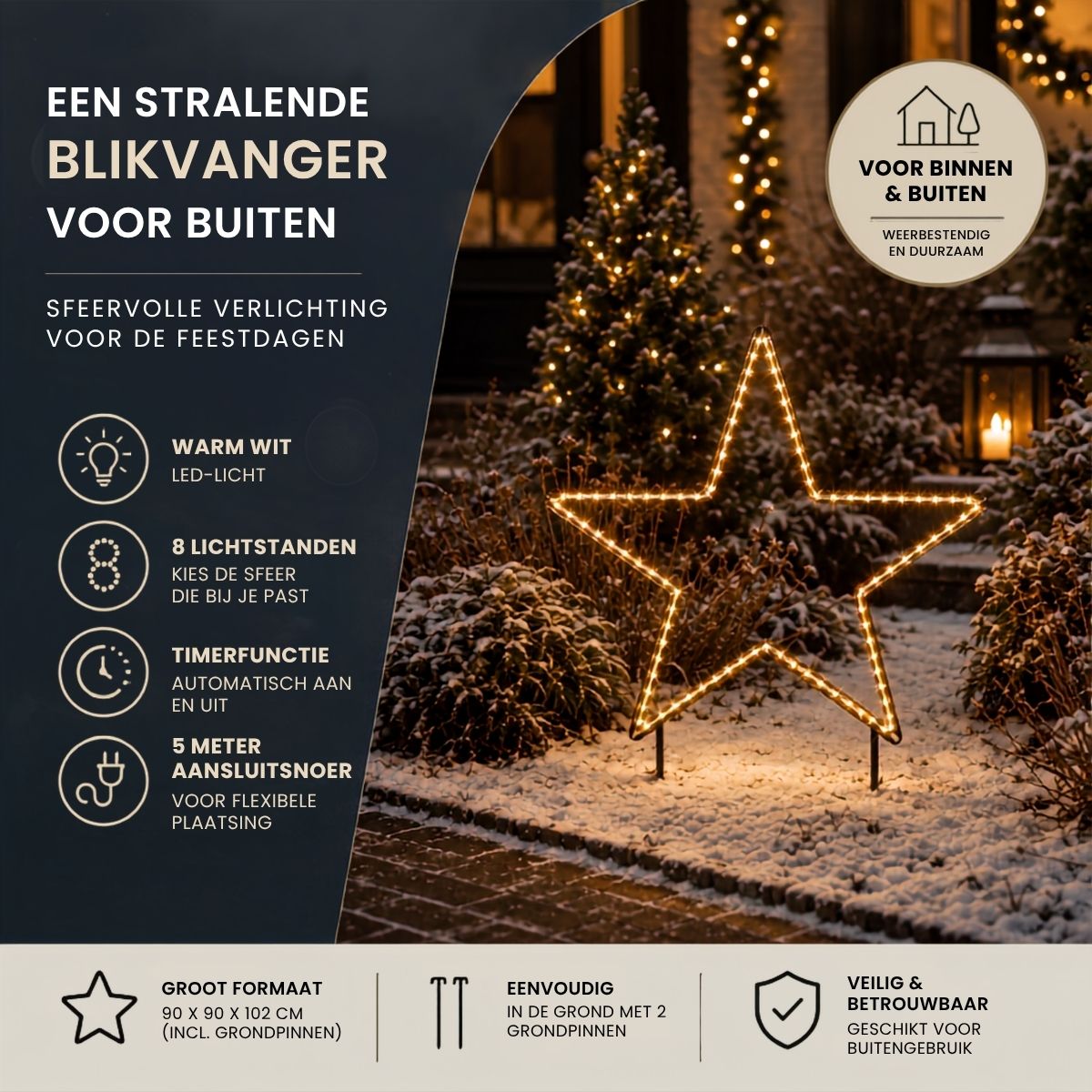Luca Lighting Garden d light neon tuinsteker ster  IP44 timer