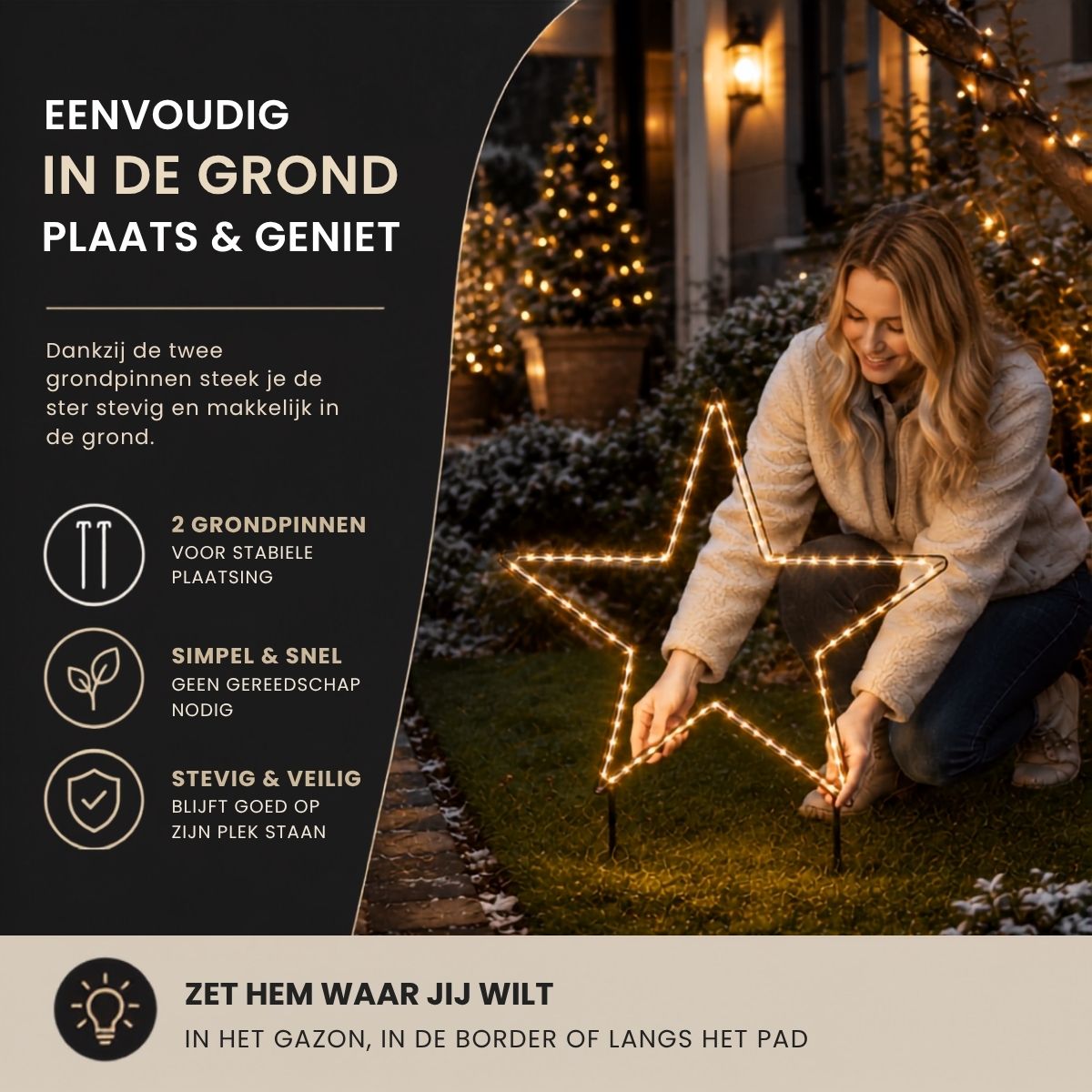 Luca Lighting Garden d light neon tuinsteker ster  IP44 timer